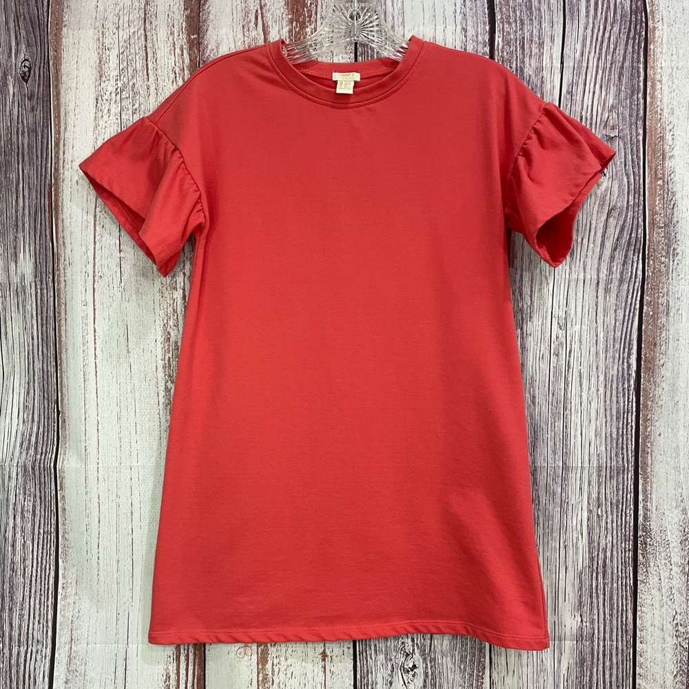 Forever 21 Girls Coral Ruffle Sleeve Tunic Dress Size Young Girls 13/14  #5007